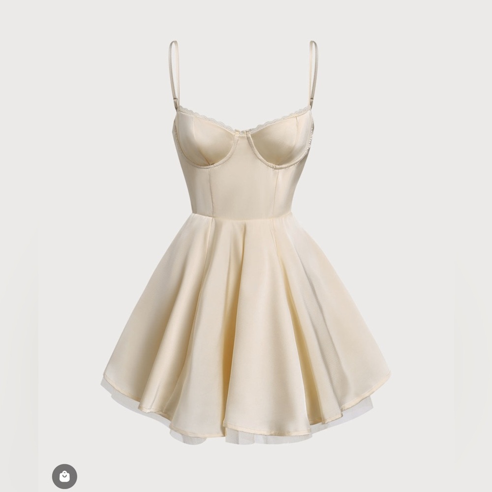 Woman Woven polyester, mini dress apricot/S